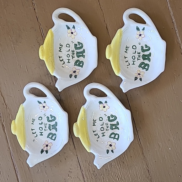 Set of 4 Vintage Teabag Rests - Picture 1 of 7